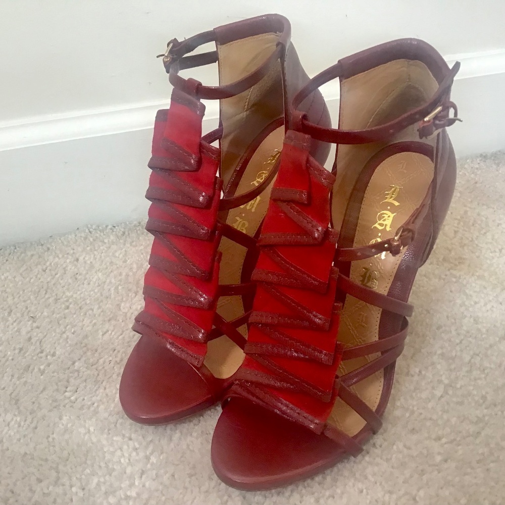 L.A.M.B. Rhett Redlea High Heel Sandal Size 7 NIB